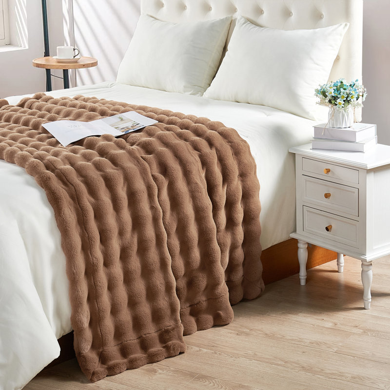 Throw Blanket, Taupe, 152.4cm W x 177.8cm L