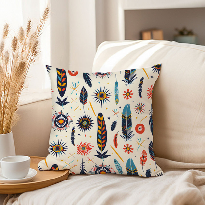 Boho Feather Dreams VI Pillow Cover