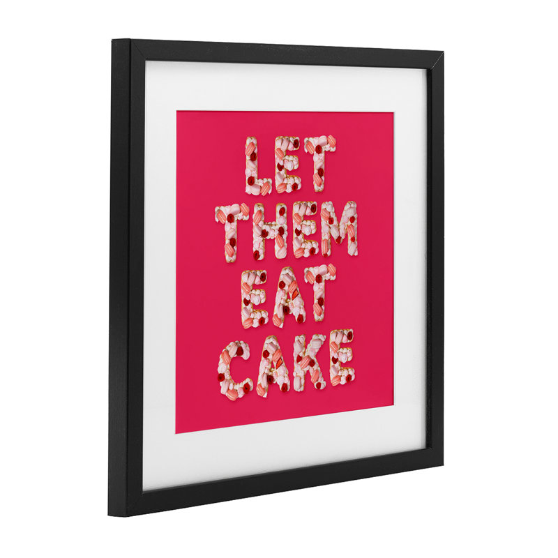 «Let Them Eat Cake», impression sous verre encadrée, design par Lish Creative, H 13 po x l 13 po, Cadre noir minuit