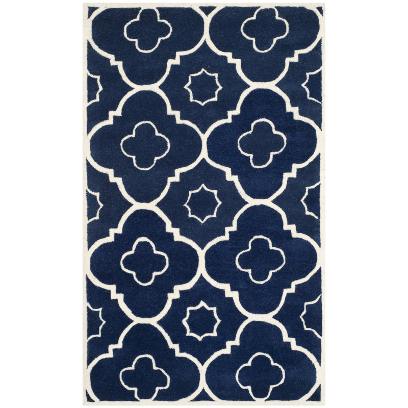 Carolene Hand Tufted Wool Geometric Rug, Rectangle 4' x 6'