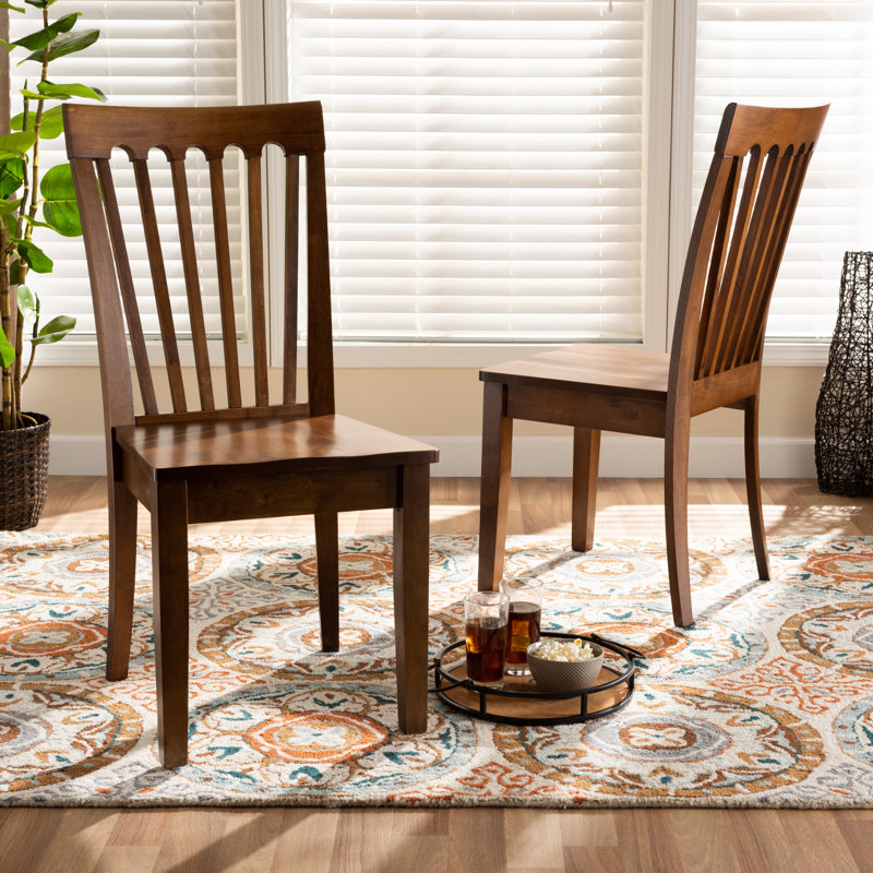 Euell Solid Wood Dining Chair, Walnut Brown