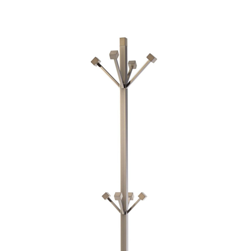 Fressia Solid Wood Freestanding 8 - Hook Coat Rack, Mink