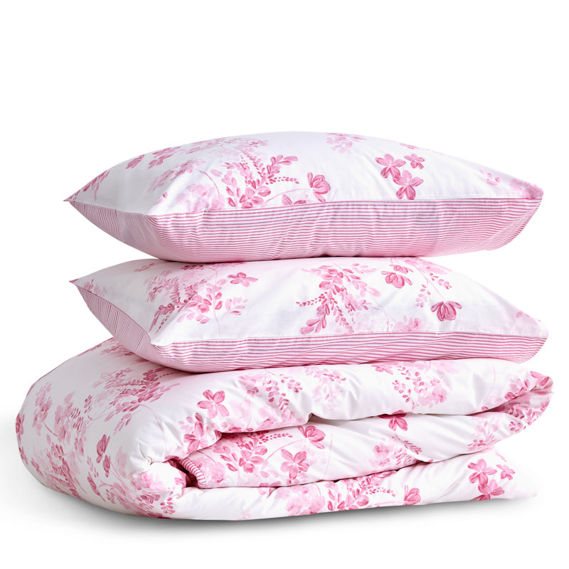 Leruum Duvet Cover Bedding Set %100 Cotton Sevilla Pattern Quilt Cover Set (Blue, Single), Pink
