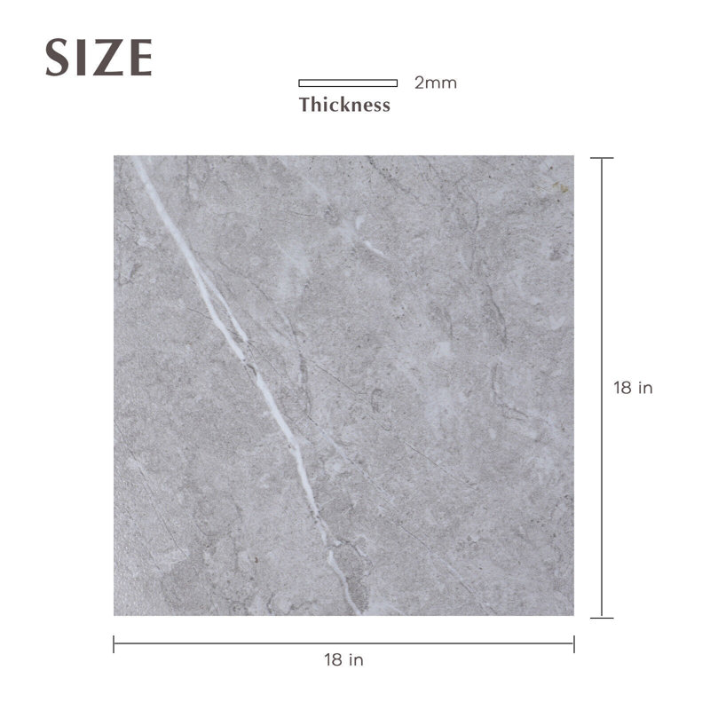 2mm Thick 18'' W x 18'' L, Light Gray