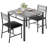 3 Piece Dining Table Set for 2 with Upholstered Chairs - Perfect for Small Spaces-1071391973-1071391972