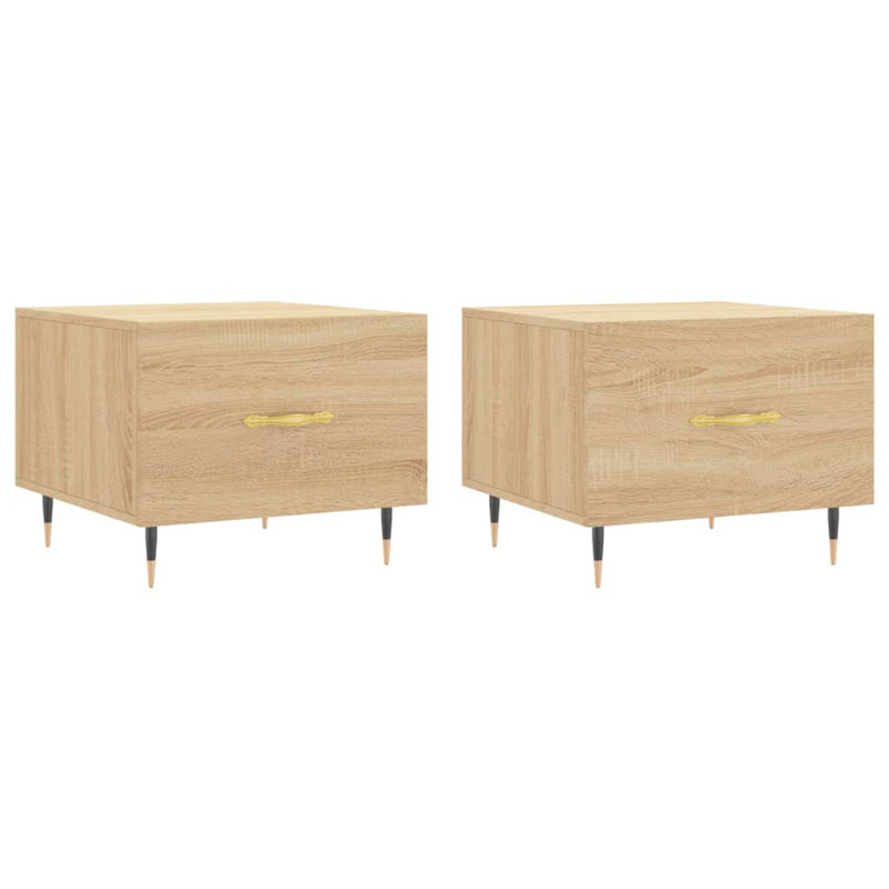 Four Leg Coffee Table with Storage, sonoma oak