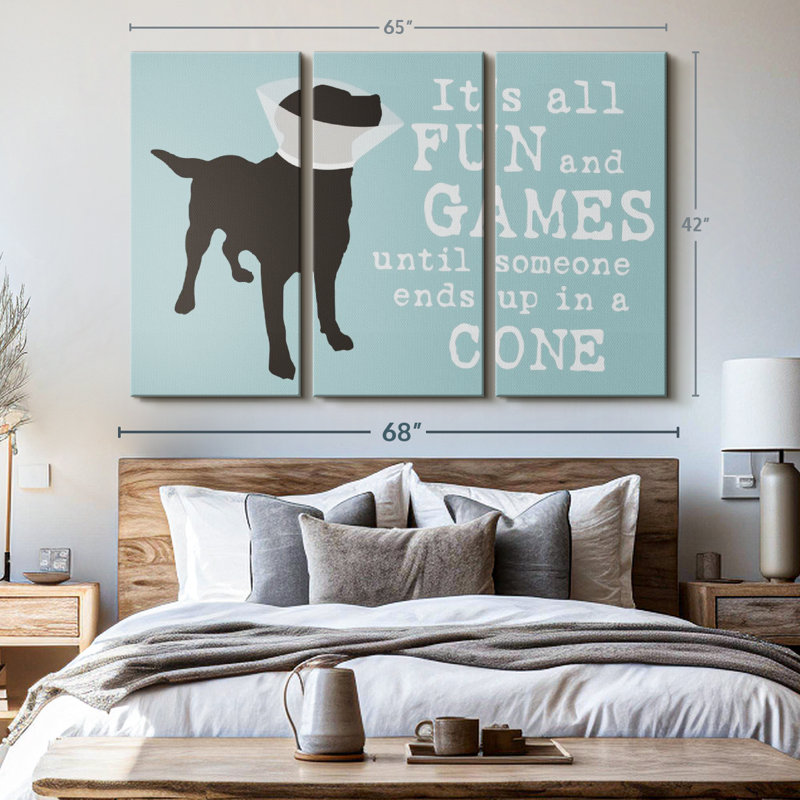 «Dog Cone» sur toile, H 42 po x l 65 po x P 1,25 po