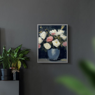 Série FLORAL DCxxxi - Impression encadrée de qualité supérieure - Prêt à accrocher - Aucun clou requis