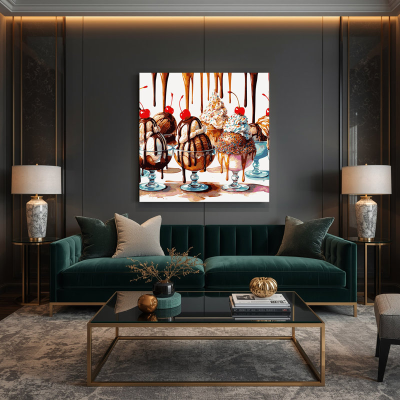 «Desserts Sundae», art mural sur toile blanche, H 32 po x l 32 po