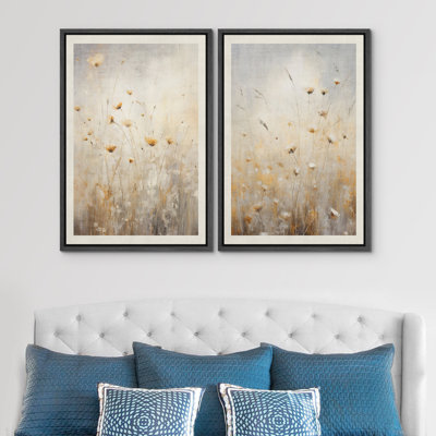 Décoration murale florale vintage minimaliste, fleurs de salon Boho moderne, impression numérique sur toile, impression numérique sur toile encadrée