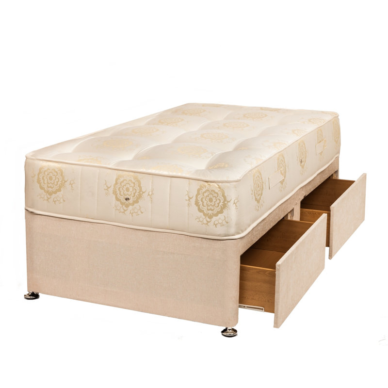 Orthopaedic Divan Bed Set, Double (4'6), 2 Drawers