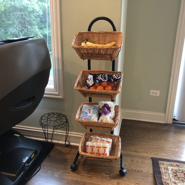 3 Tiered Storage Basket | Amish Woven Wicker Decorative Organizer
