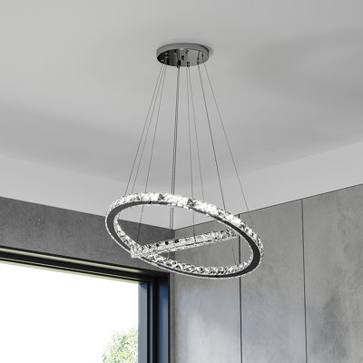 Sidney 2 - Light Silver LED Crystal Pendant