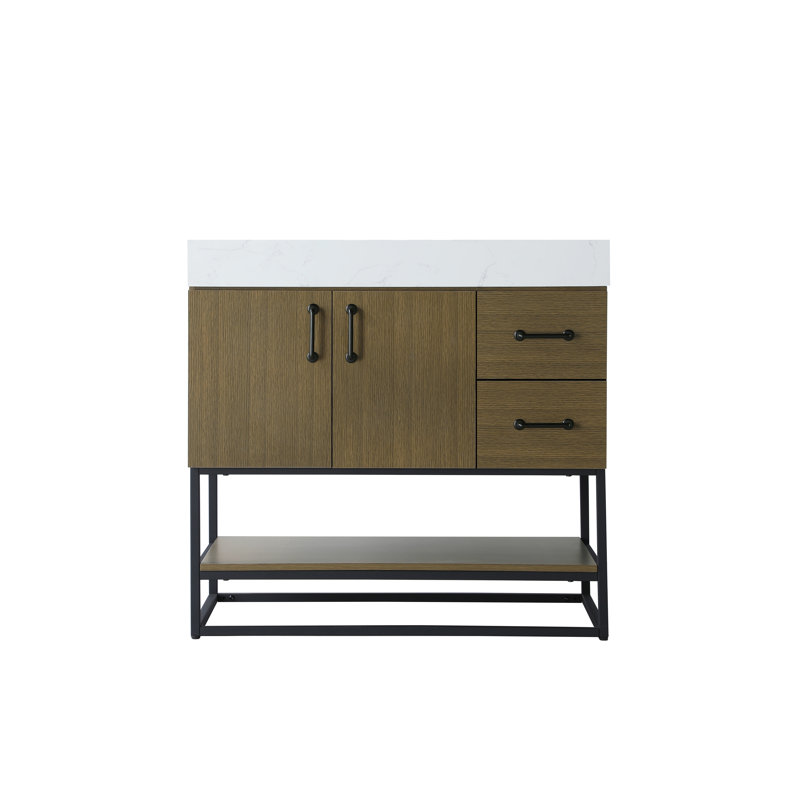 Meuble-lavabo simple 36 po, Brun châtaigne