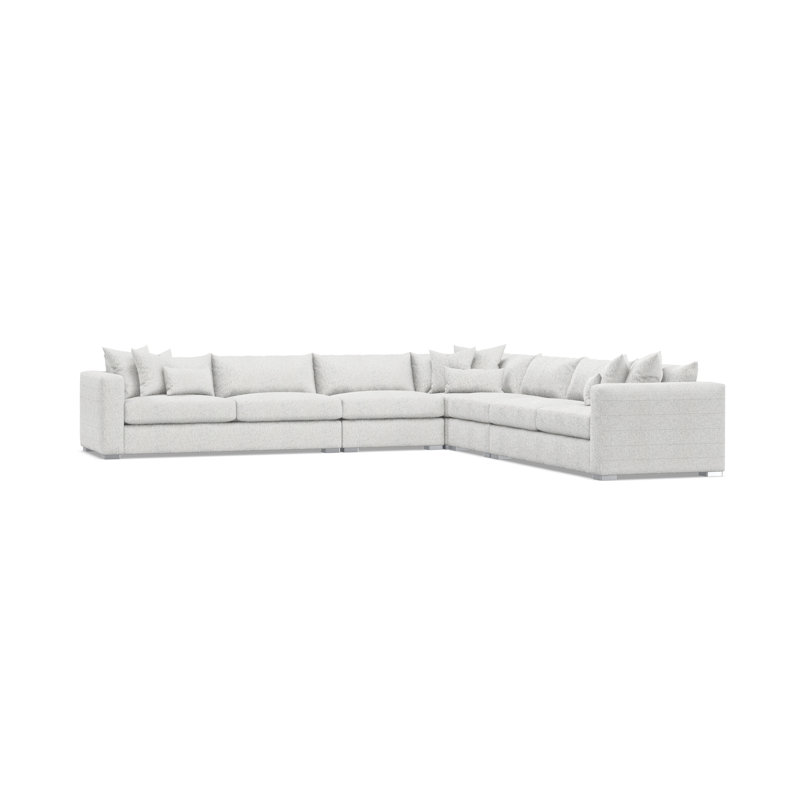 Sectional, 32.5" H x 157" W x 157" D, Cream Polyester