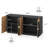 Corbey 64.8" Fluted Buffet Cabinet Symmetrical Arc Accent Sideboard Large Console Table-1717070735