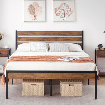 Bed Frame Platform with Headboard