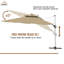 Parasol carré en porte-à-faux 130 po Aleksandur-86927295