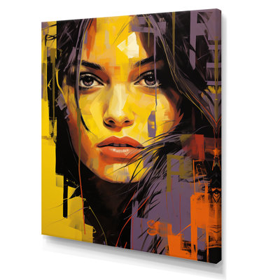 Violet Vergara Portrait Popart sur impression sur toile