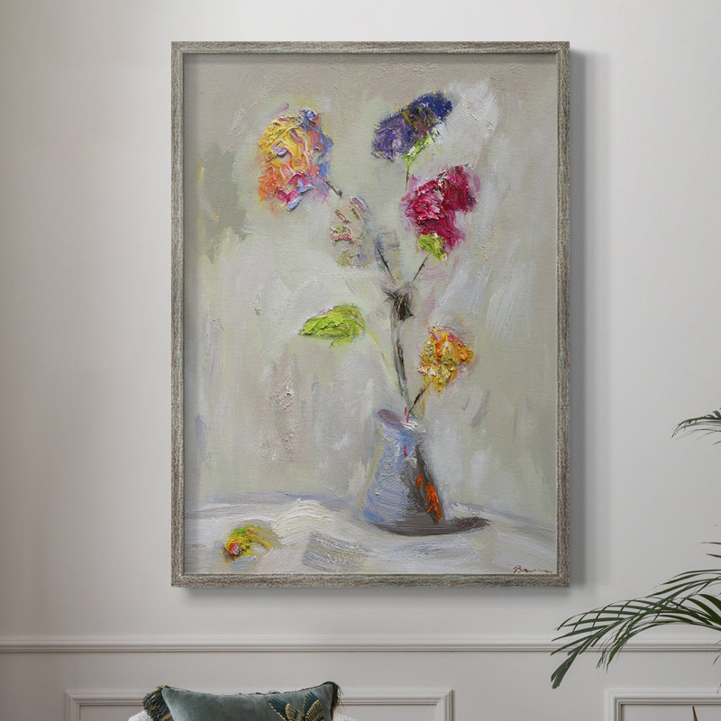 Imprimé floral néoplitanien - bois massif, H 21 po x l 17 po