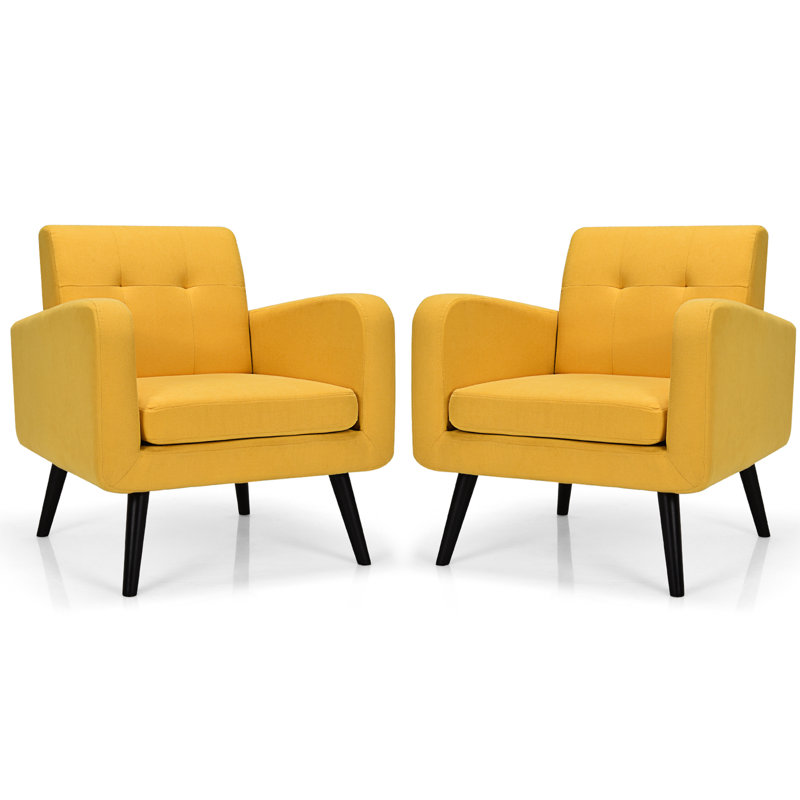 Fauteuil Bugrane, Mélange de lin jaune