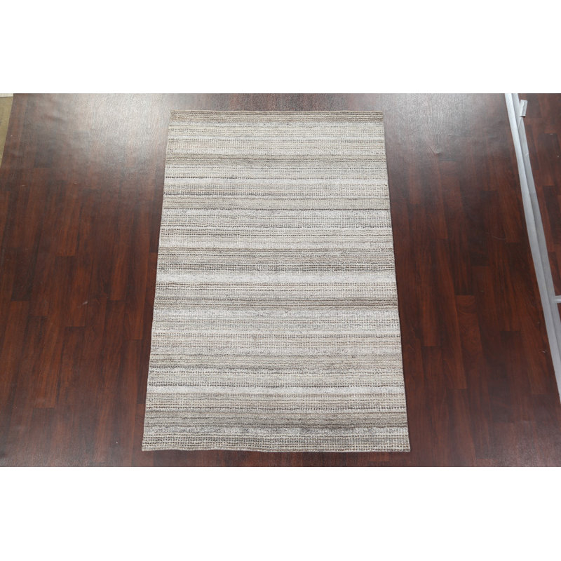 Tapis contemporain en laine noué à la main 5 x 8