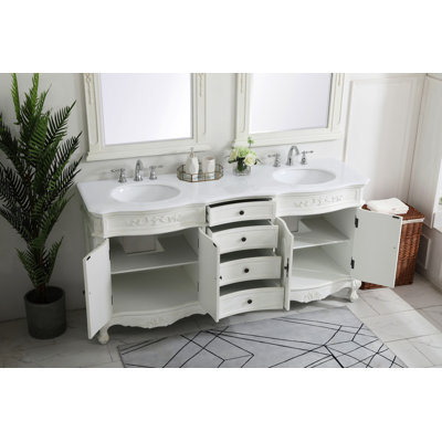 Lunette 72'' Double Bathroom Vanity with Top