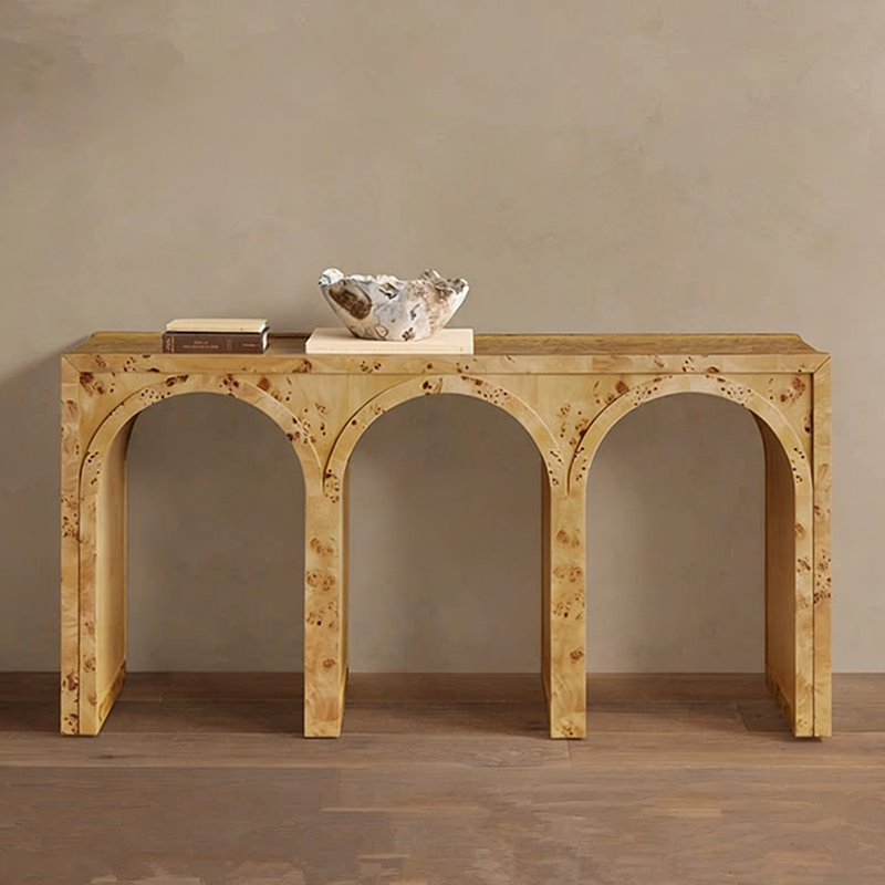 Console américaine, H 31,5 po x l 63 po x P 15,7 po, Bois naturel