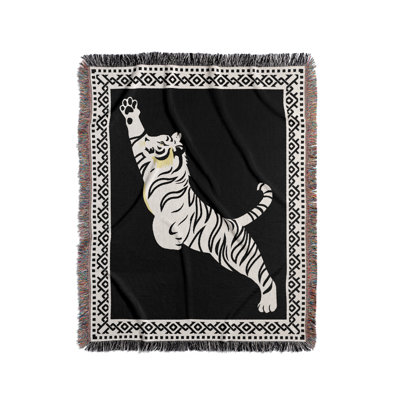 Kat Tiger Cotton Blend Blanket Throw