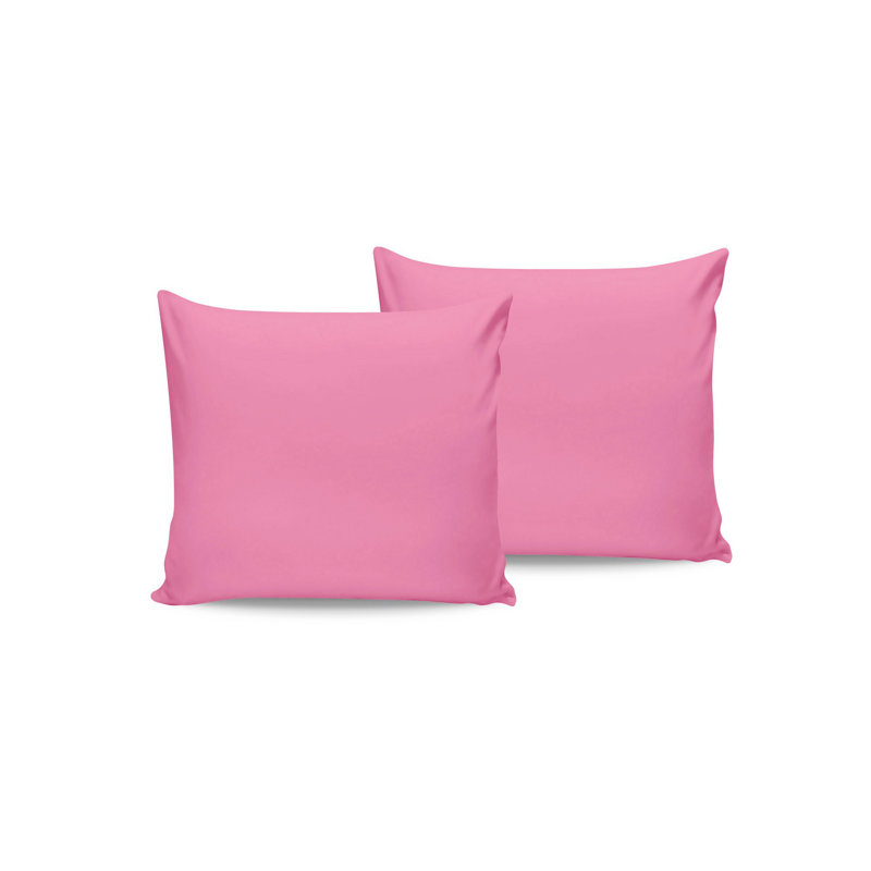 Soft & Durable Pillowcase Set (2 Pieces), 100% Cotton Ranforce, 23.6 x 23.6 inches | Machine Washable at 104°F, No Bleach | Elegant Pink Color, Perfect for Bedrooms & Guest Rooms, Luxurious Comfort
