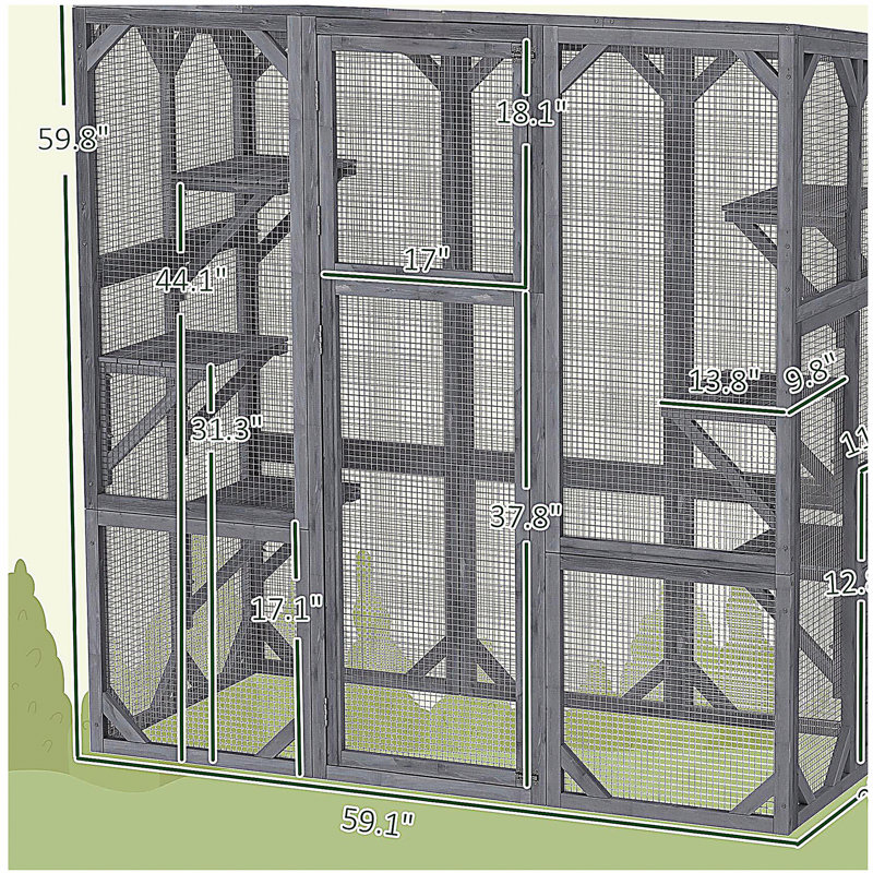 Enclos pour animaux de compagnie, grand lit en bois