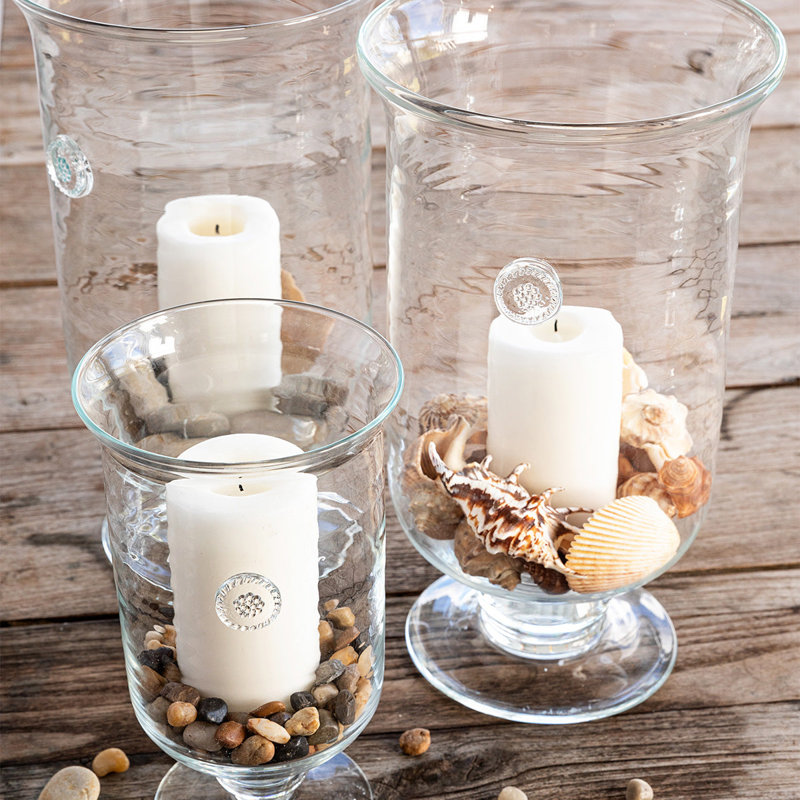 Clear Glass French Country Hurricane Vase