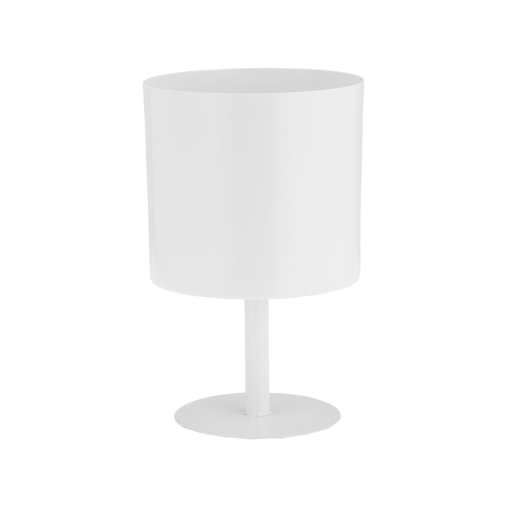 Wanderer Metal Planter on Base - Contemporary Round Iron Planter on Flat Round Base in Classic White - Indoor or Outdoor Decor