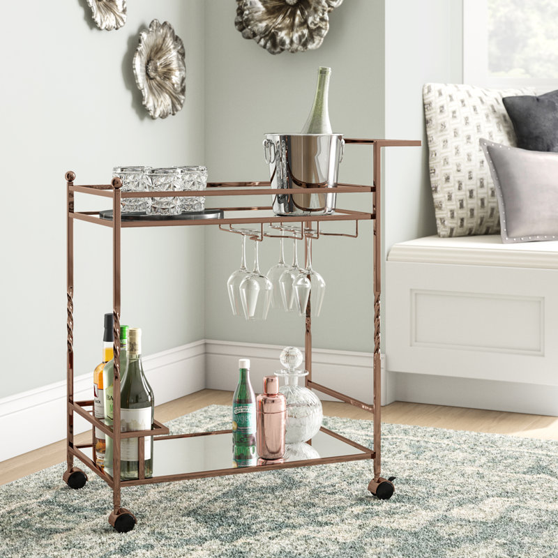 Murdock Metal Bar Cart, Champagne