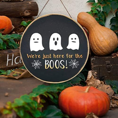 Décoration d'Halloween, panneau décoratif en bois, décoration fantôme, Halloween BOOS, décoration de porte d'entrée pour Halloween