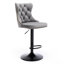 Velours gris avec dossier, de 2, pivotant à 360 °, hauteur réglable de 25 à 33 po, base stable de 17,7 po, conception américaine, boutons tirés à la main, pour siège de cuisine, revêtement moderne, îlot ergonomique