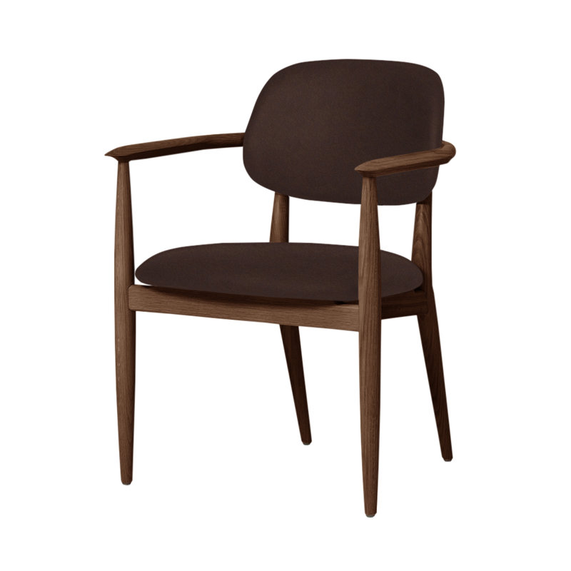 Chaise Slow de Space Copenhagen, Noyer naturel, Nouveau brun foncé Newcastle 25