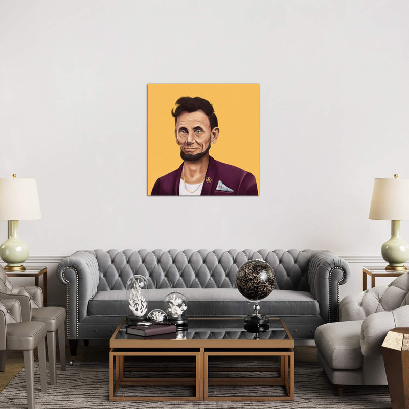 « abraham lincoln » par amit shimoni-impression, Toile tendue, H 12 po x l 12 po x P 0,75 po