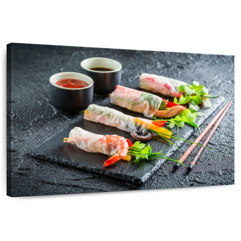 Rouleaux de printemps aux fruits de mer, H 16 po x l 24 po