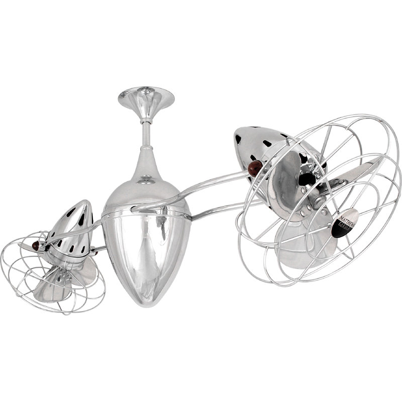 Ar Ruthiane Downrod Ceiling Fan, Polished Chrome