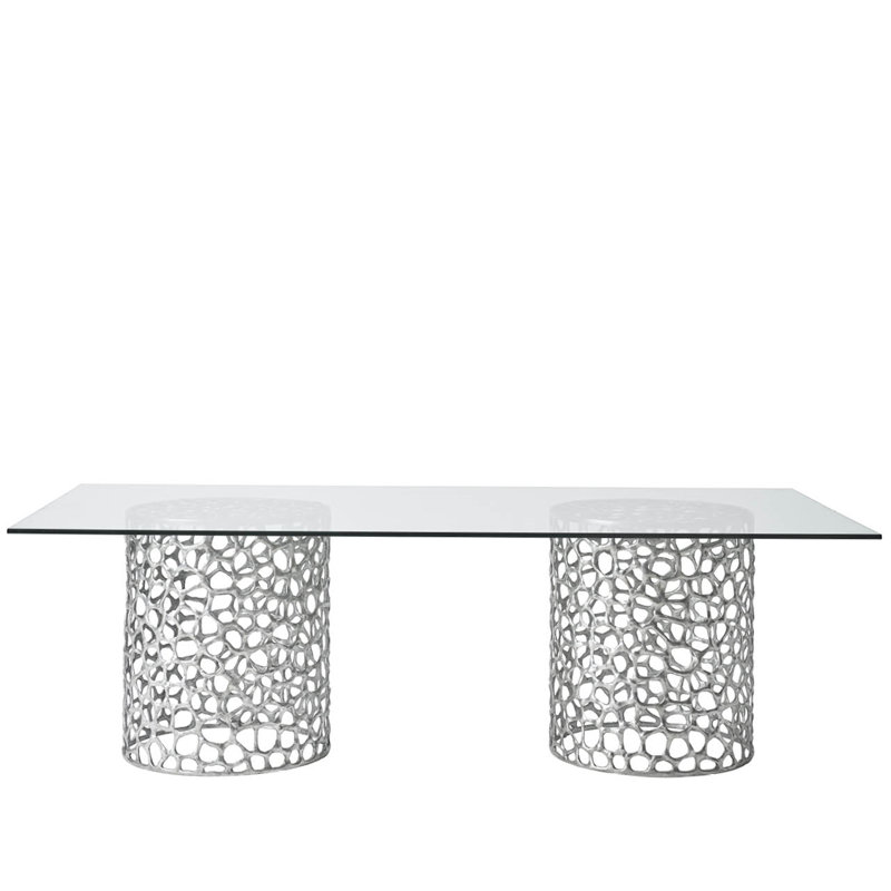 Oasis Glass Dining Table, Gray