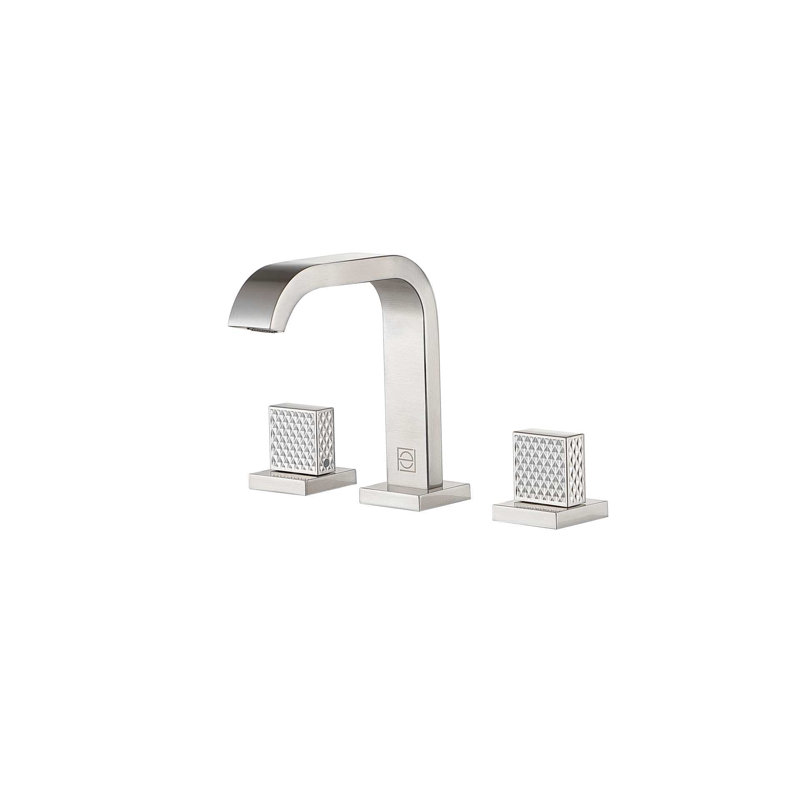 Robinet pour salle de bain à poignée double en nickel brossé Giovanni, Nickel brossé