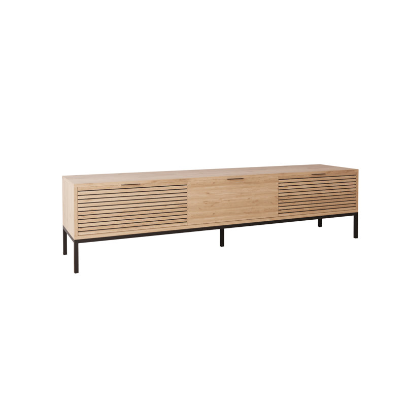 Alya Oak Effect 180 cm TV Stand Modern Wooden TV Unit with 3 Door Storage, Long TV Stand Cabinet for Living Room TVs up to 65"