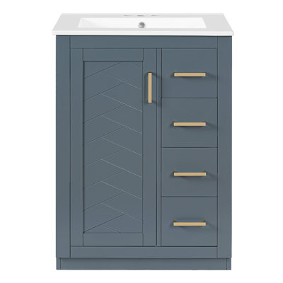 Meuble-lavabo 24 po avec lavabo en céramique intégré