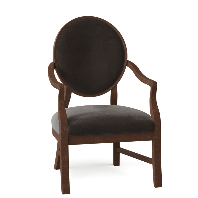 Chaise rembourrée à dossier très grand Louis, Vison 9953, Noyer