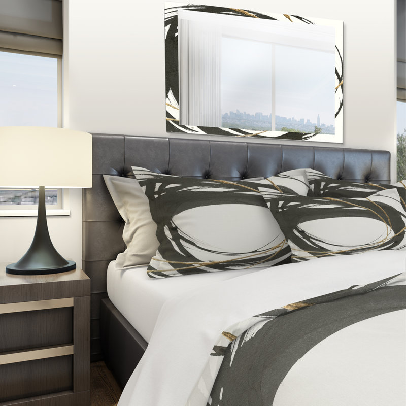 Gold Glamour Circle I - Ensemble de housse de couette chic et luxueux - Microfibre de polyester, Blanc