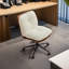 Chaise de bureau Kalianna blanche et brune-874542528