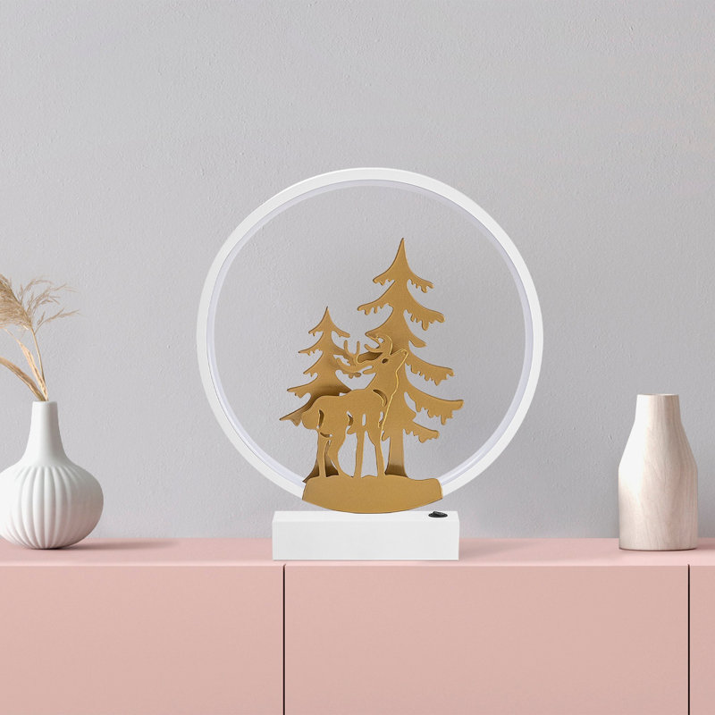 Lampe globe en métal Vanis, Or blanc