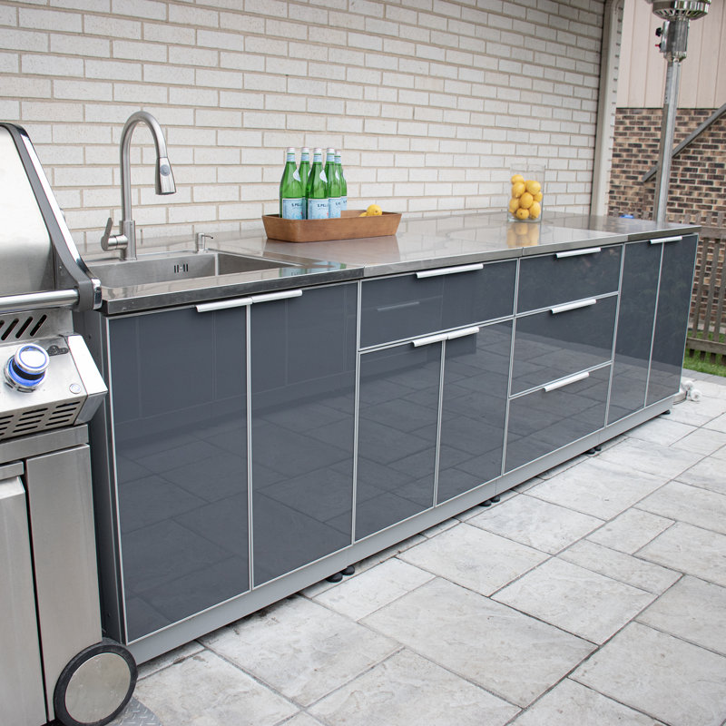 Cuisine d'extérieur modulaire combinée 4 pièces 120 "Blue Sky