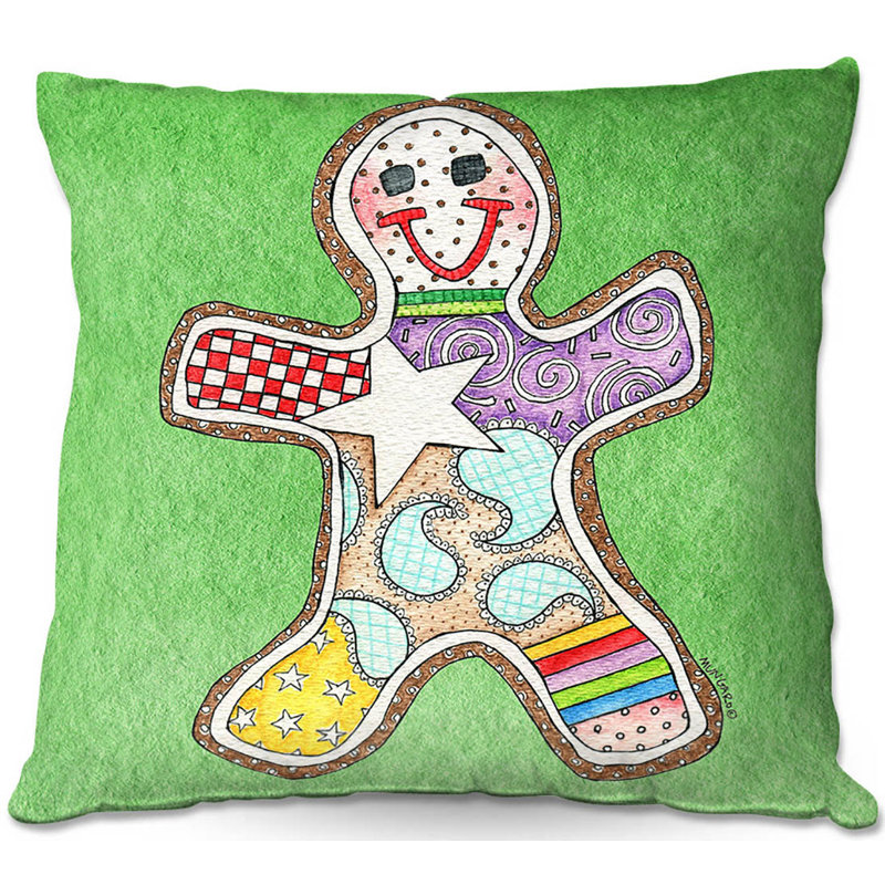 Coussin décoratif Couch Gingerbread, 18 po x 18 po, Vert